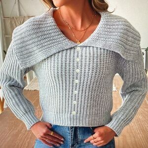 Women's Gray Knit Sweater